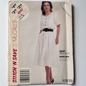 Stitch 'N Save McCall's Pattern 4847 Misses Dress (10, 12, 14) Uncut